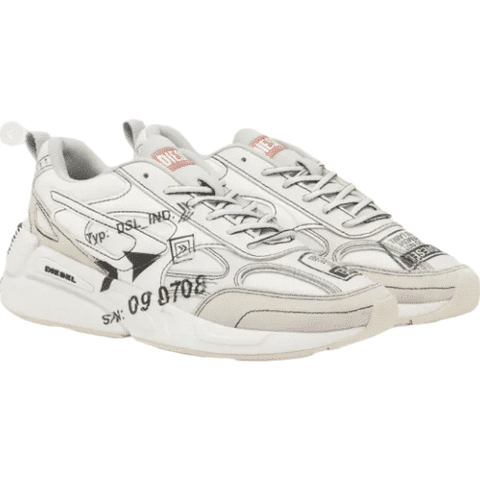 White Diesel Sneaker Sport Printed