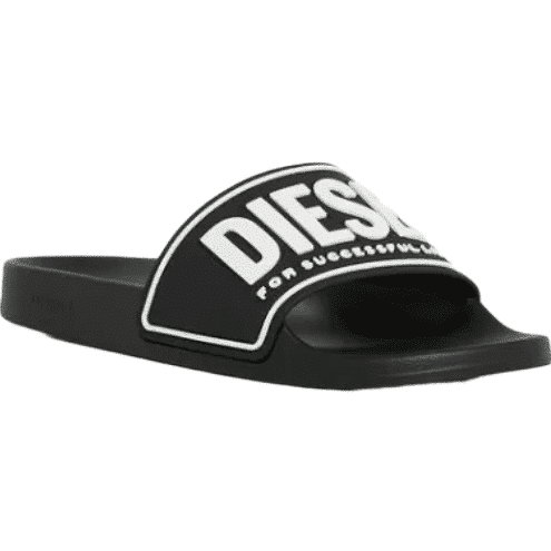 Diesel Mayemi Pool Slides 3D Logo - Black/White