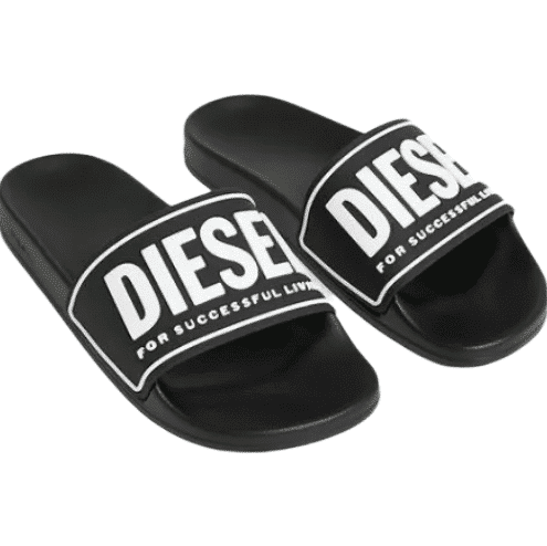 Diesel Mayemi Pool Slides 3D Logo - Black/White