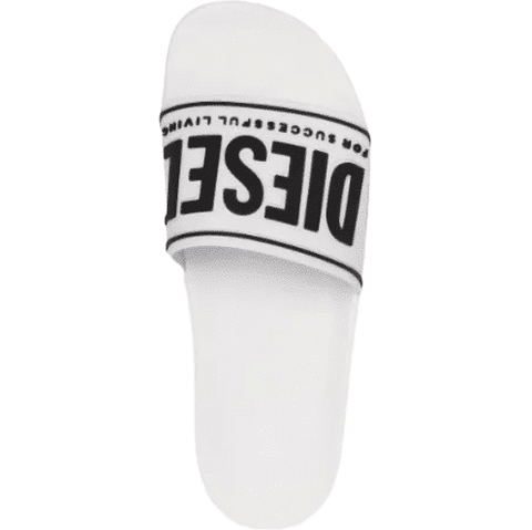 Diesel Mayemi Pool Slides 3D Logo - White/Black