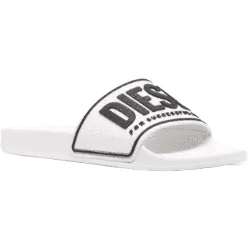 Diesel Mayemi Pool Slides 3D Logo - White/Black