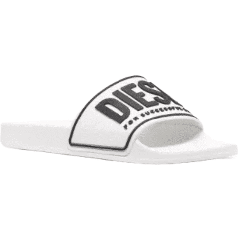 Diesel Mayemi Pool Slides 3D Logo - White/Black