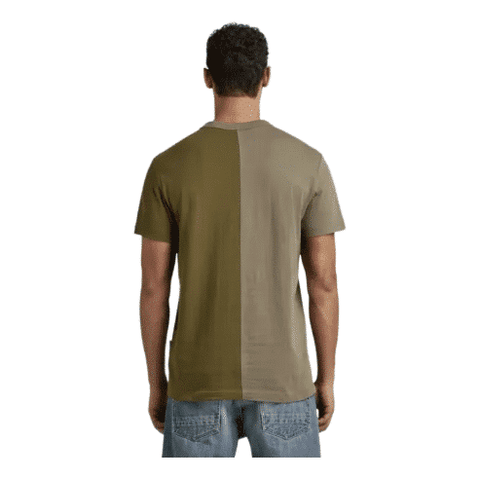 G Star T-Shirt Cut & Sew Graphic Olive/Taupe
