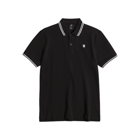 G Star Golfer Dunda Slim Stripe Polo S/S Black