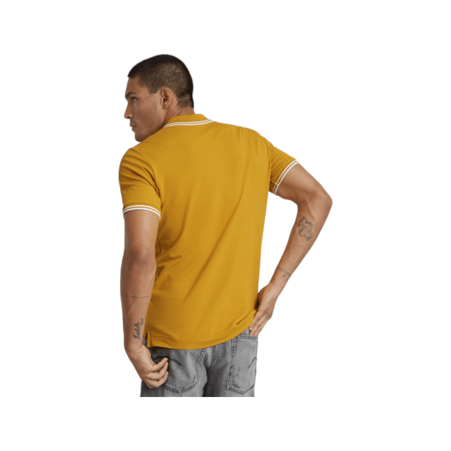 G Star Golfer Dunda Slim Stripe Polo S/S Yellow