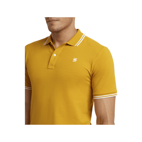 G Star Golfer Dunda Slim Stripe Polo S/S Yellow