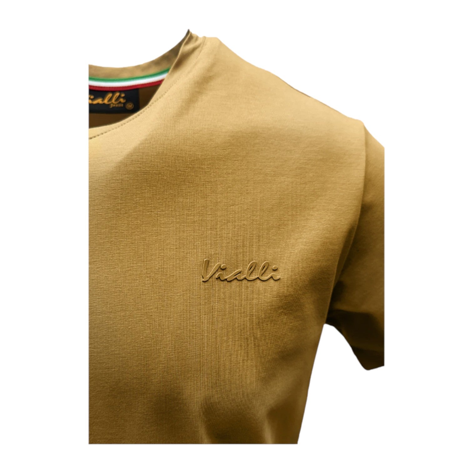 Vialli Bold V-Neck T-Shirt - Khaki