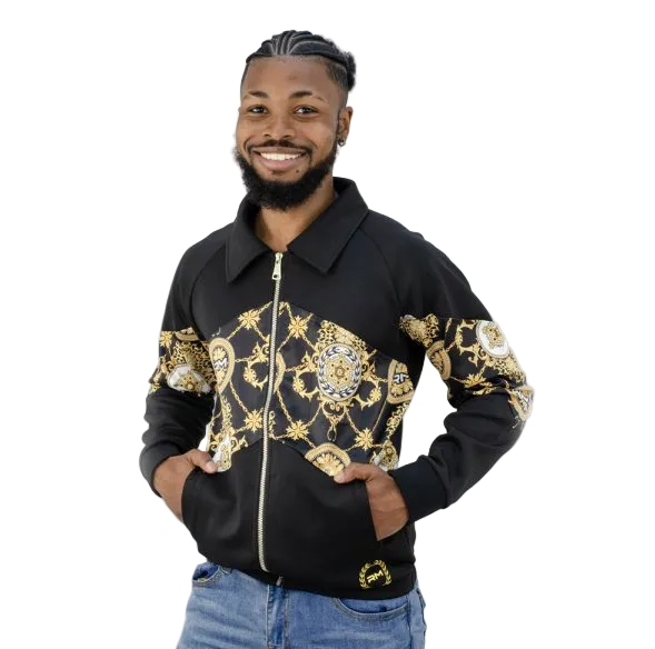 Rossimoda Tracksuit Floreale Black And Gold