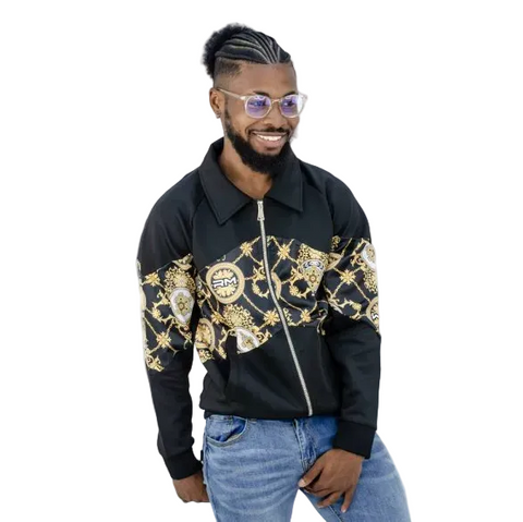 Rossimoda Tracksuit Floreale Black And Gold
