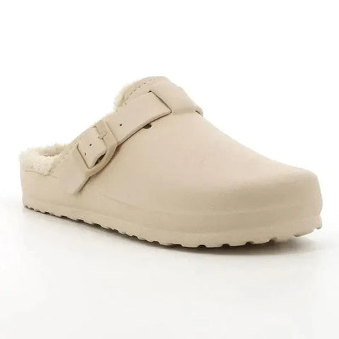 Hush Puppie Ladies Sandal Soft Desi Fur Natural Stone