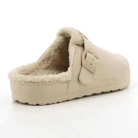 Hush Puppie Ladies Sandal Soft Desi Fur Natural Stone