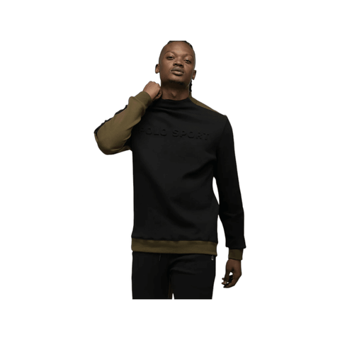 Polo Tracksuit Mens Sport Block Black/Green