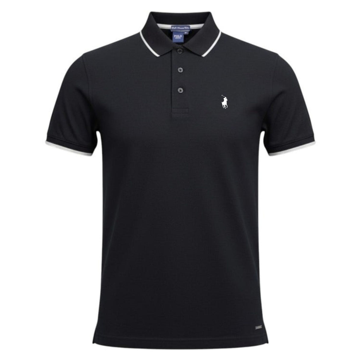 Polo Golfer Mercerized Button Black