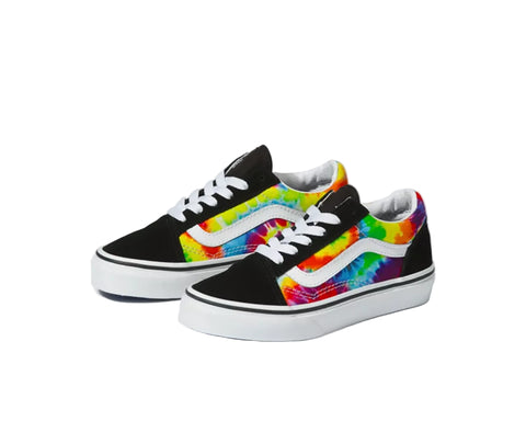 Vans Kids Old Skool Velcro Spiral Tie Dye Multi Black