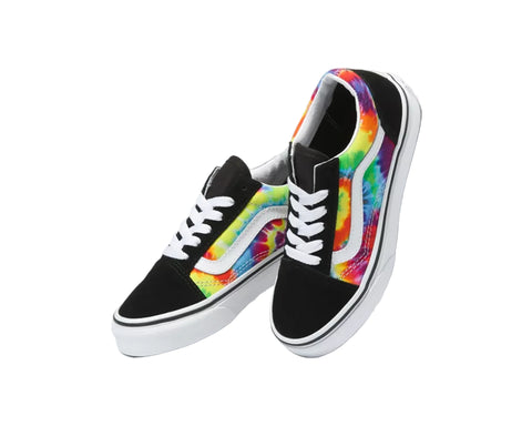Vans Kids Old Skool Velcro Spiral Tie Dye Multi Black