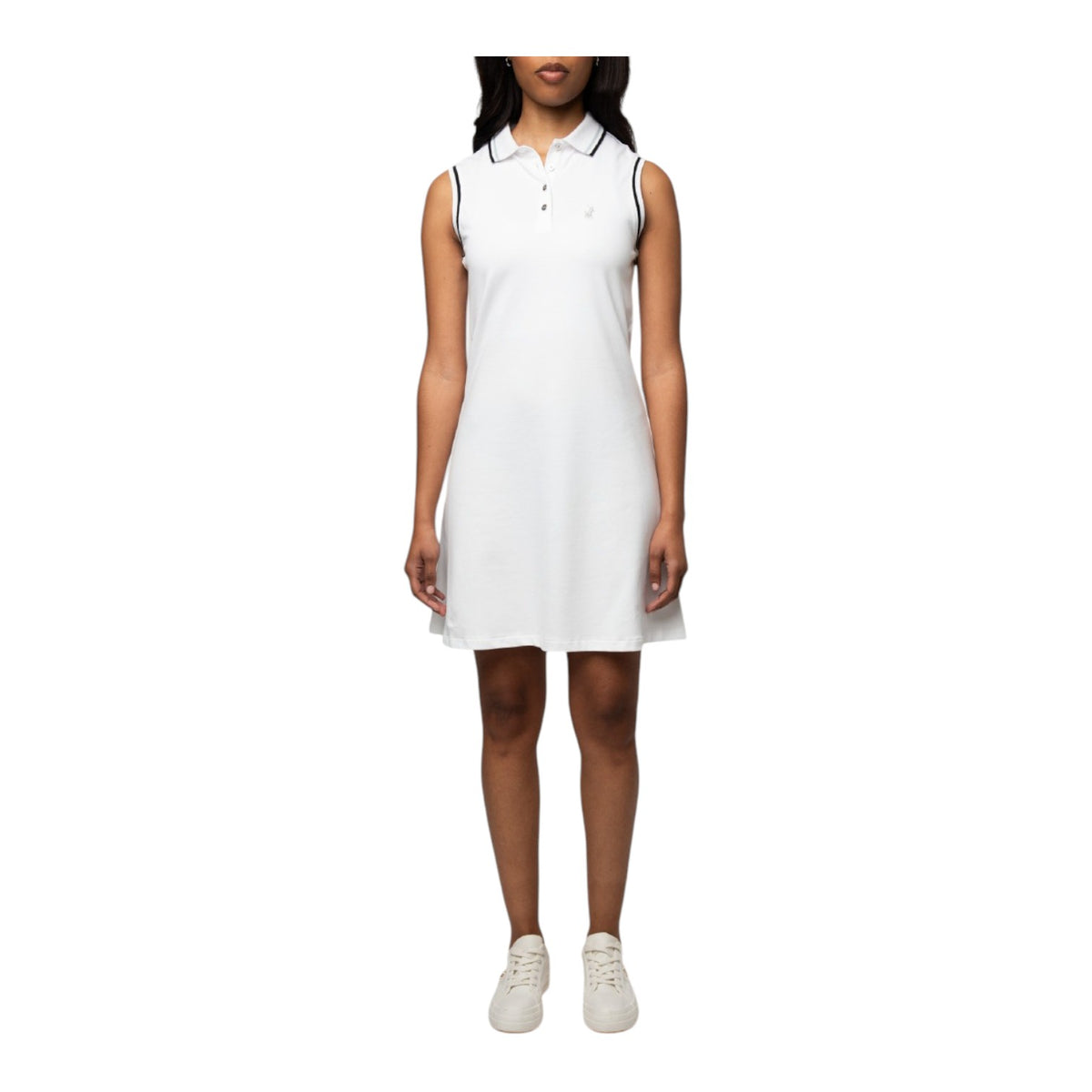 Polo Women’s Morgan Sleeveless Sport Dress – White Tennis & Lifestyle Dress