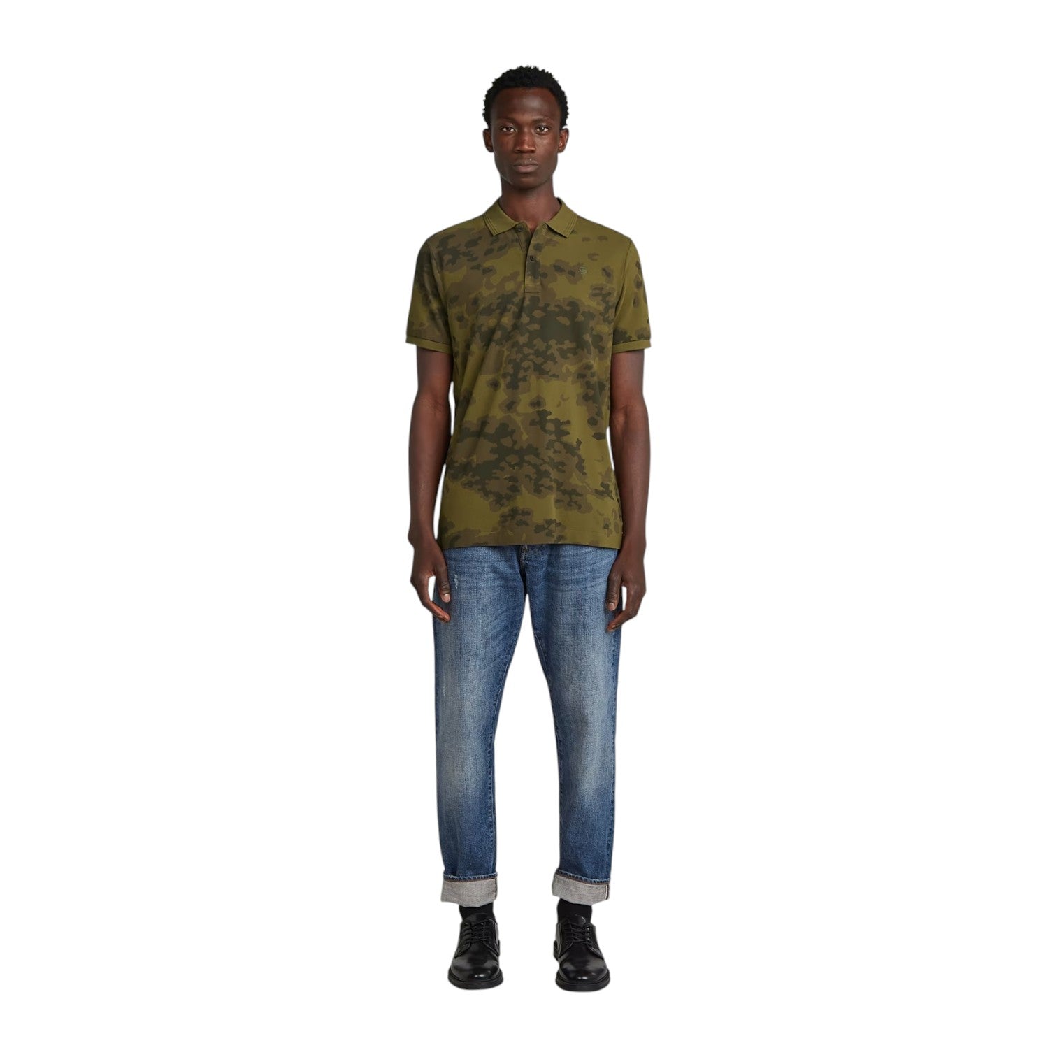 G-Star RAW Dunda Slim Allover Polo – Camo Green Men’s Polo Shirt
