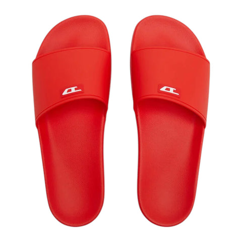 Diesel SA-Swim-Rubber Pool Slides Logo - High Risk Red