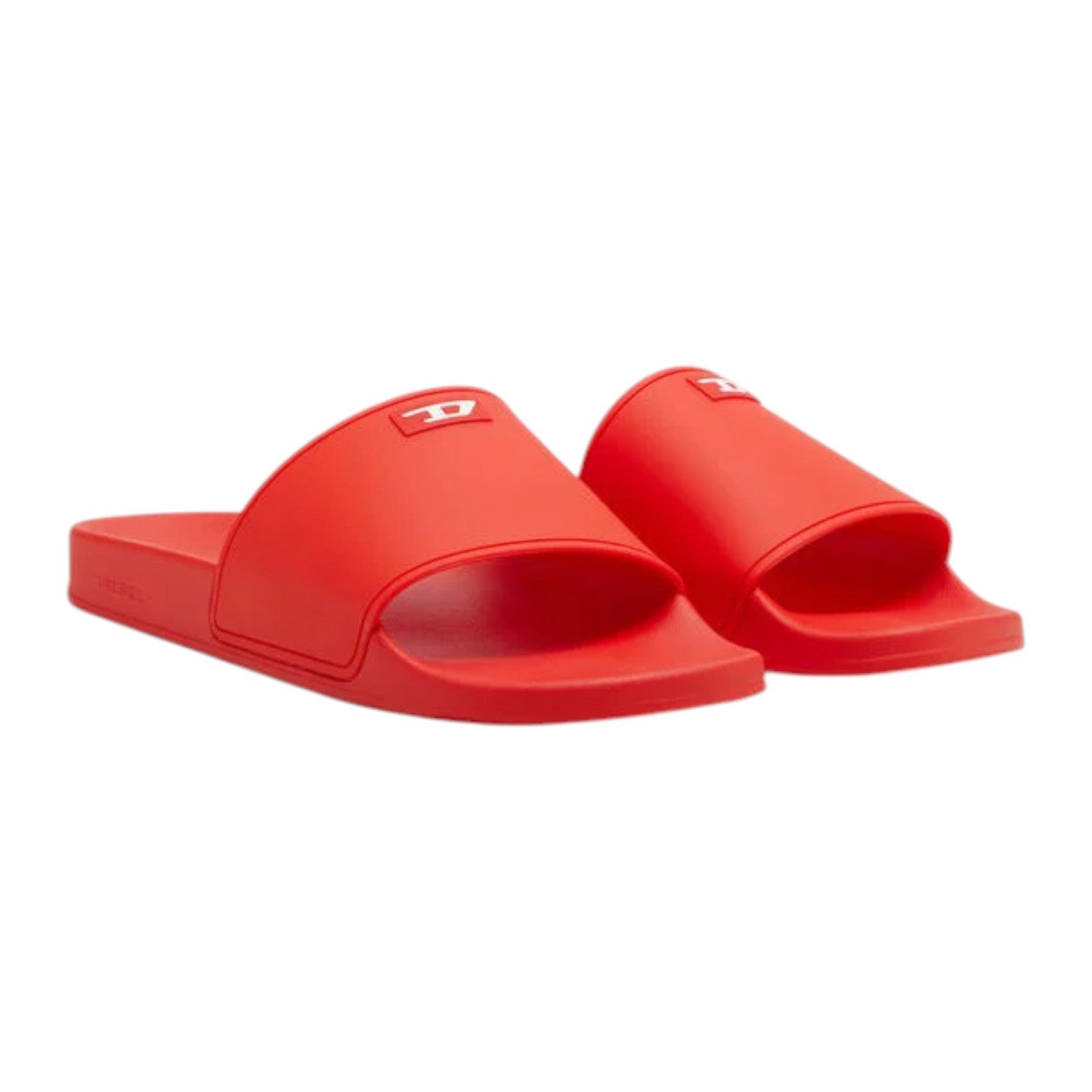 Diesel SA-Swim-Rubber Pool Slides Logo - High Risk Red