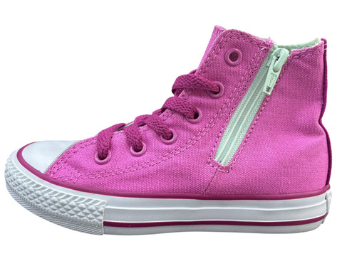 Converse School Kids Chuck Taylor All Star Hi Side Zip Dahlia Pink