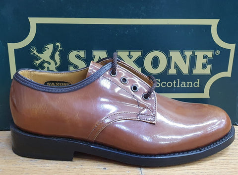 Saxone Formal Shoe 32001 Gloss Plain Tan