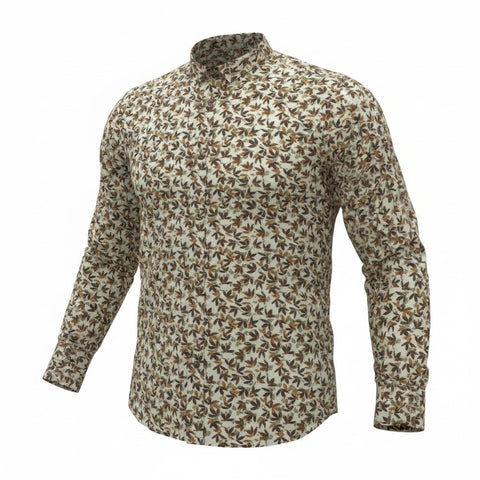 Jonathan D Long-Sleeve Dune Leaves Stone
