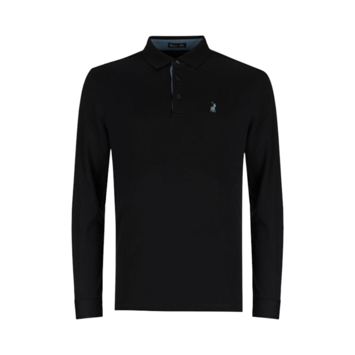 Polo Golfer L/S Mercerized Black/Blue