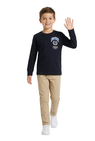 Converse All Star Boys Long-Sleeve T-Shirt Sport Stack Black