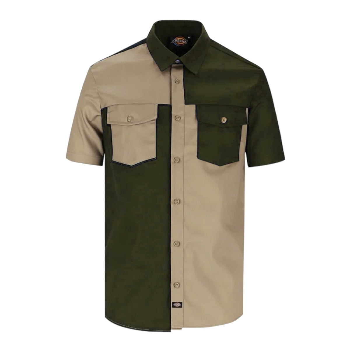 Dickies Short Sleeve Brooklyn Two Tone Shirt Olive/Khaki