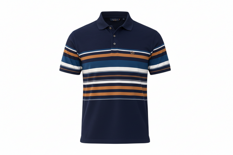 Brentwood Golfer Mercerized Cotton Boaz Navy/Ochre