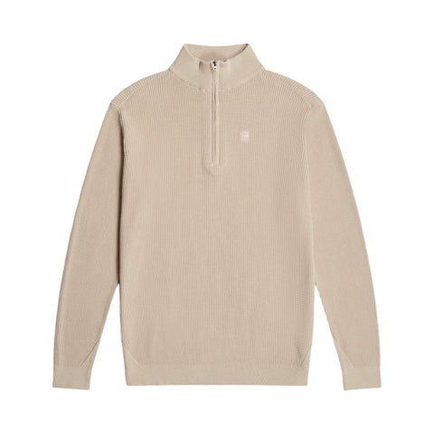 Gstar Knitted Zip Serrated Stone