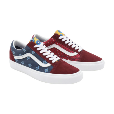 Vans Old Skool Print Multi Colour Burgandy/Navy
