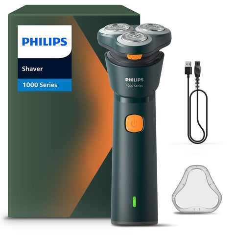 Philips Mens Electric Shaver 1000 Series Blue/Orange