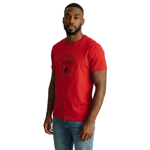 Polo T-Shirt Embossed Crest Red