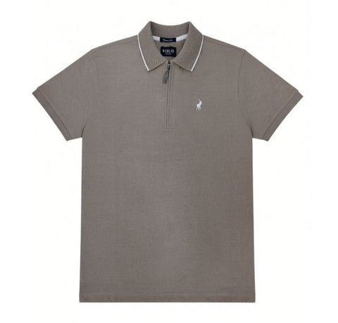 Polo Golfer 1/4 Zip Tipped Taupe