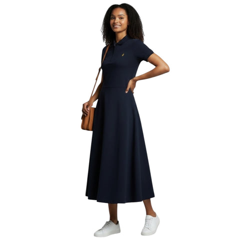 Polo Dress Ladies Golfer Emily Fit & Flare Carbon Navy