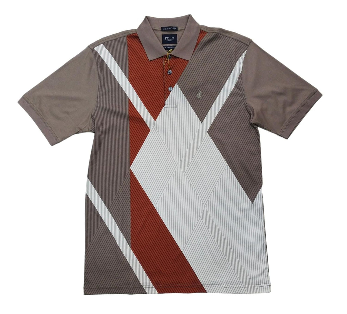 Polo Golfer Mercerized Abstract Printed Orange