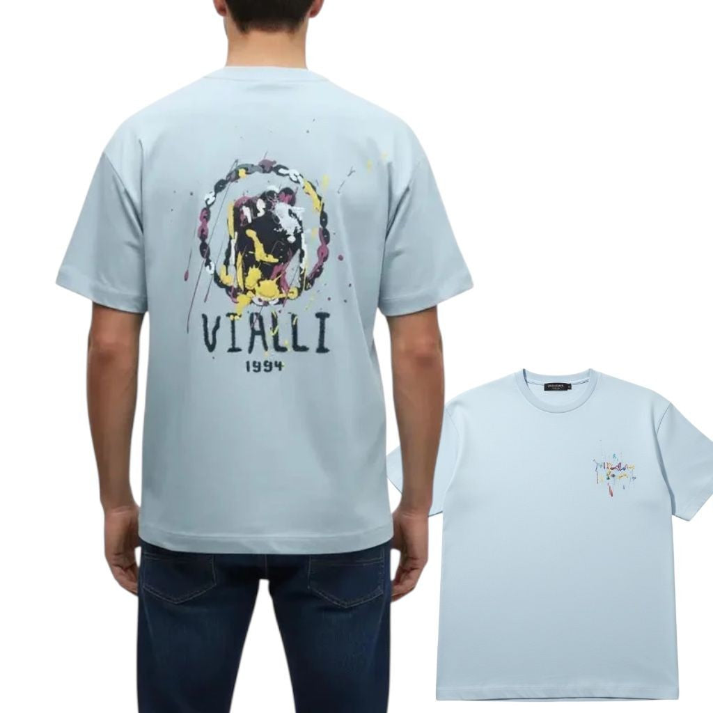 Vialli Crew T-Shirt Layfu Baby Blue