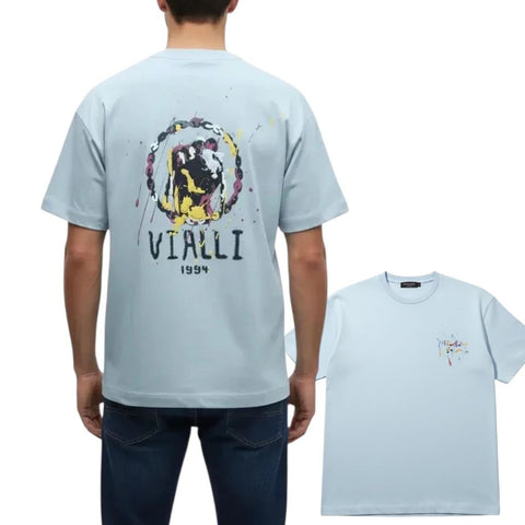 Vialli Crew T-Shirt Layfu Baby Blue
