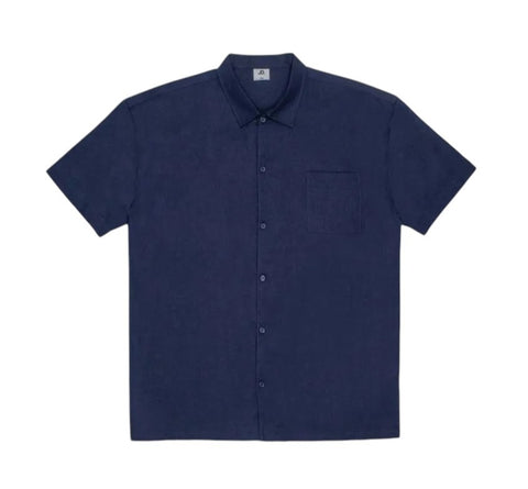 Jonathan D Button Up Shirt Luis Linen Navy