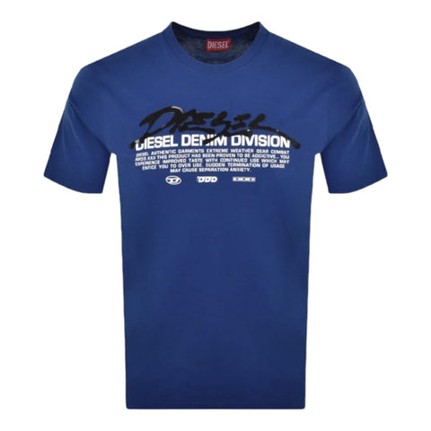 Diesel T-Shirt T-Just L3 Gel Print Blue