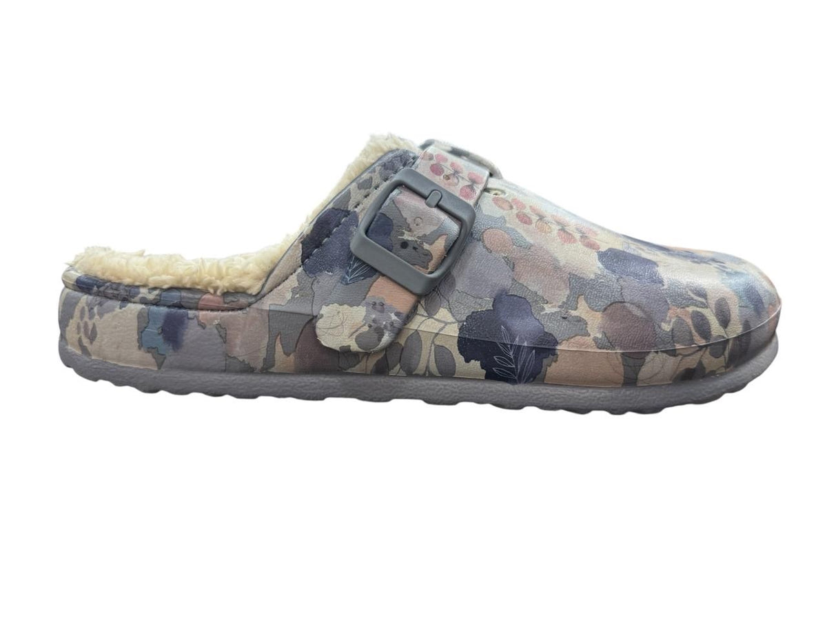 Hush Puppie Ladies Sandal Soft Desi Fur Multi Grey