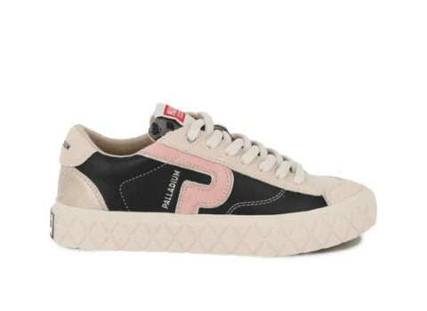Palladium Ace Lo Mix Leather Sneaker – Jet Black Pink Cream