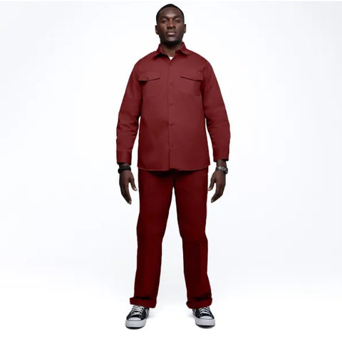 Dickies Men's Long Sleeve Work Shirt – Burgundy