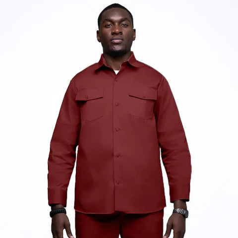 Dickies Men's Long Sleeve Work Shirt – Burgundy