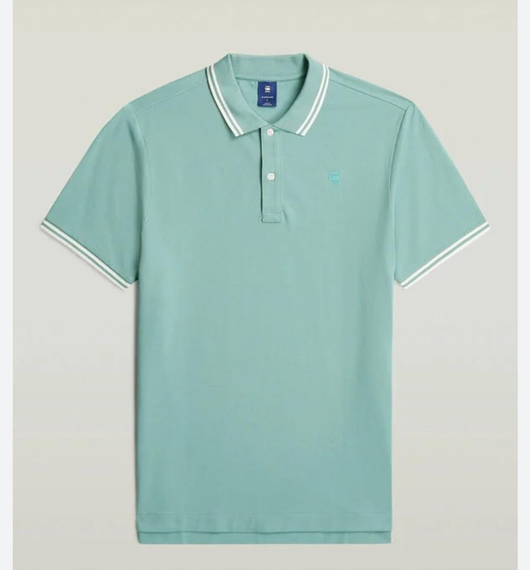 G Star Golfer Dunda Slim Stripe Mineral Mint