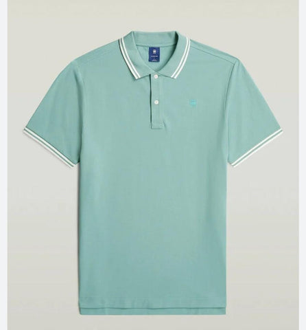 G Star Golfer Dunda Slim Stripe Mineral Mint