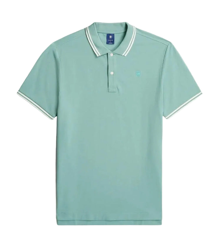 G-Star RAW Dunda Slim Stripe Polo: Coastal Cool