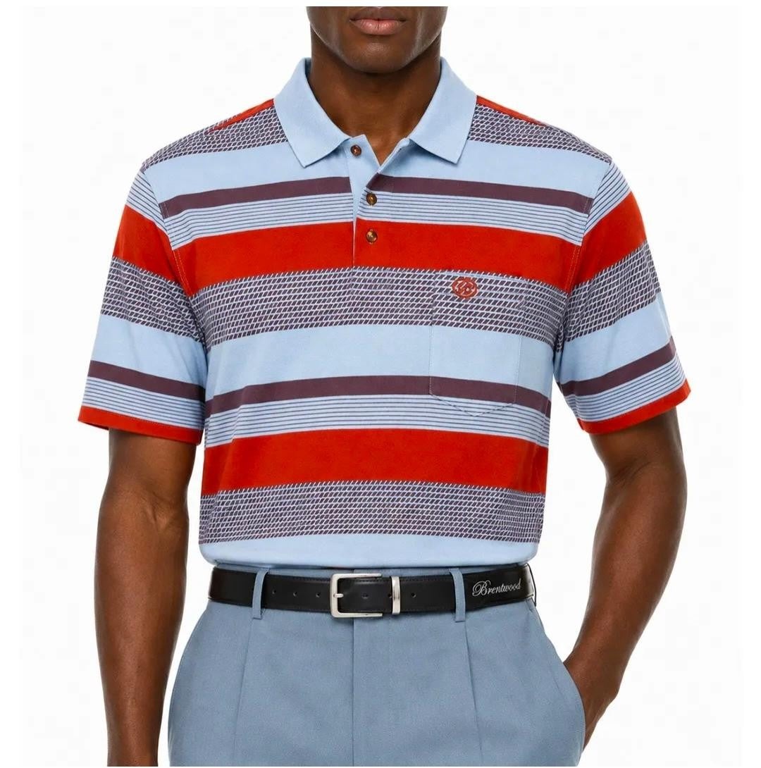 Brentwood Golfer Mercerized Cotton Boaz Navy/Ochre