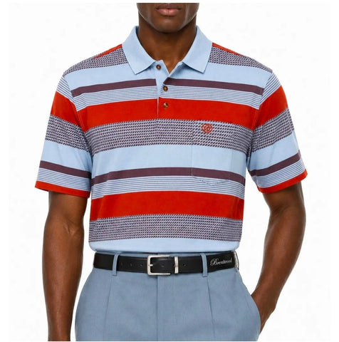 Brentwood Golfer Mercerized Cotton Boaz Navy/Ochre
